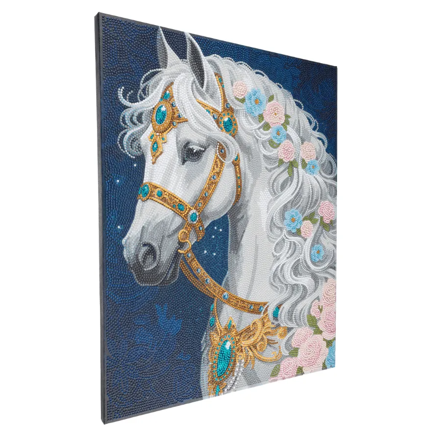 Craft Buddy Crystal Art White Horse diamond painting 40x50cm volledig