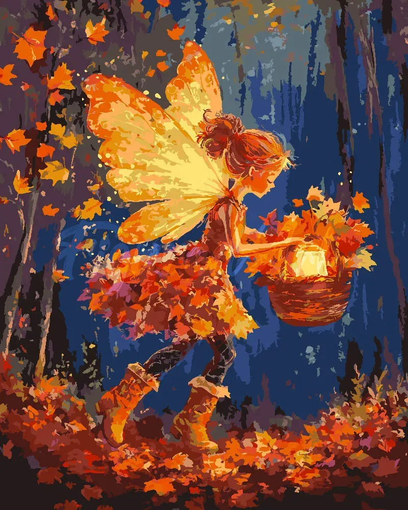 Figured'Art Bladverzamel-fee schilderen op nummer 40x50cm herfst