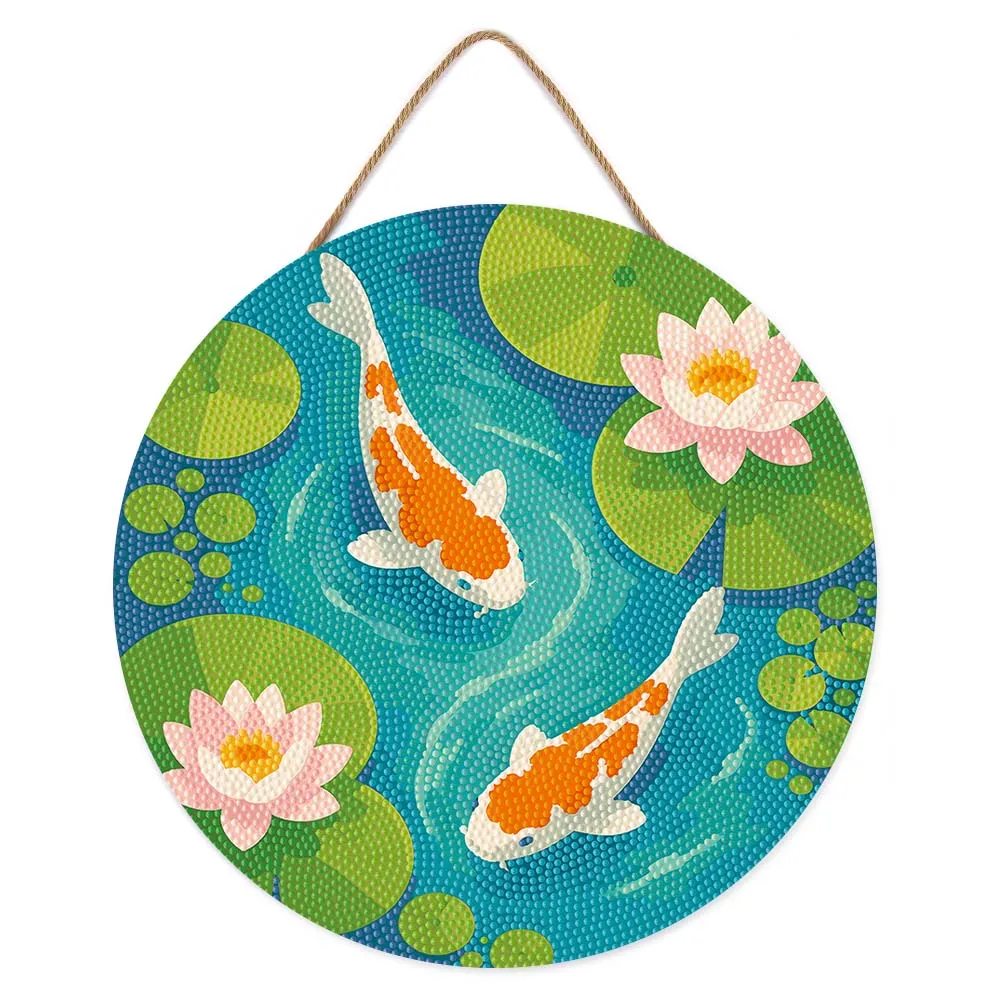 Figured'Art Koivijver diamond painting hout 30 cm ronde steentjes