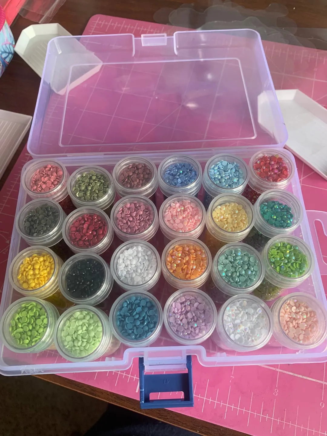 Craft Buddy Crystal Art opbergdoos transparant 24 potjes