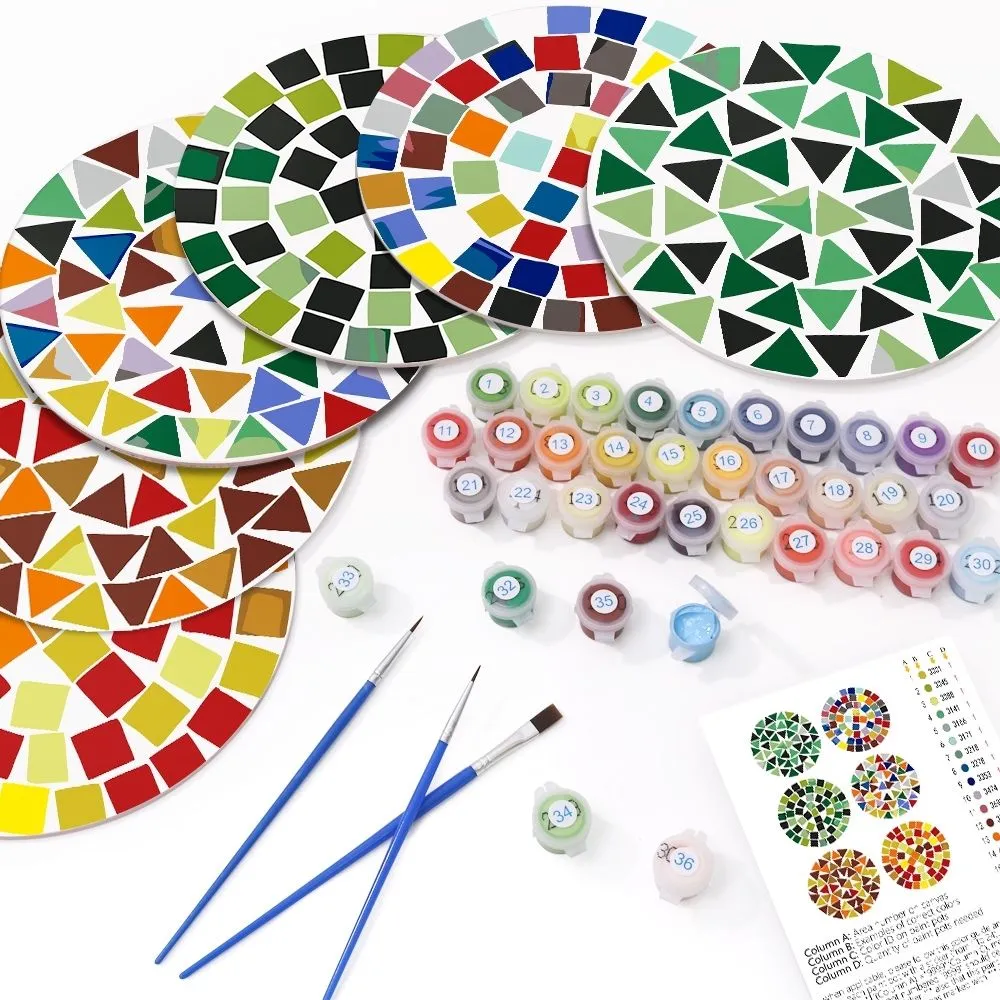 Figured'Art Moderne Geometrisch schilderen op nummer placemats 6x20 cm