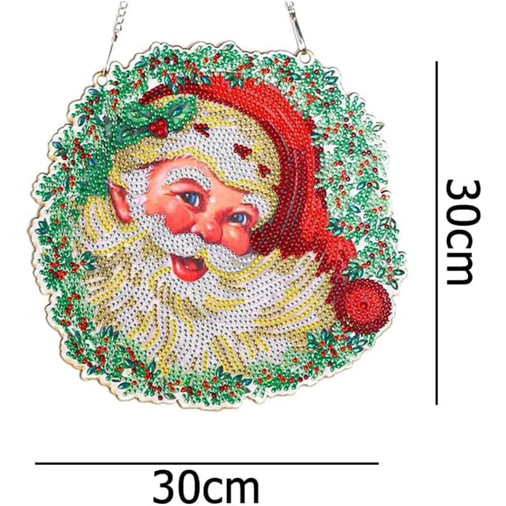 Figured'Art Diamond Painting Deurhanger Kerstman 30x30 cm Acryl