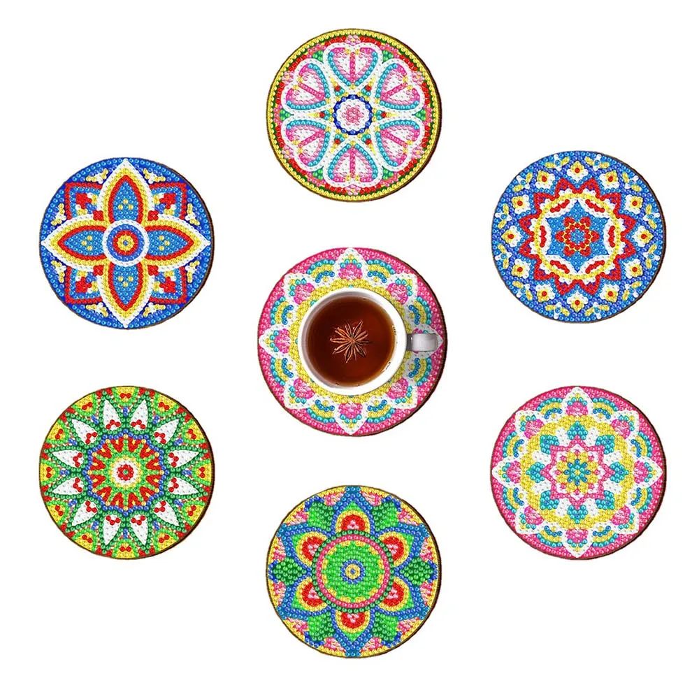 Figured'Art Mandala onderzetters diamond painting 9x9cm