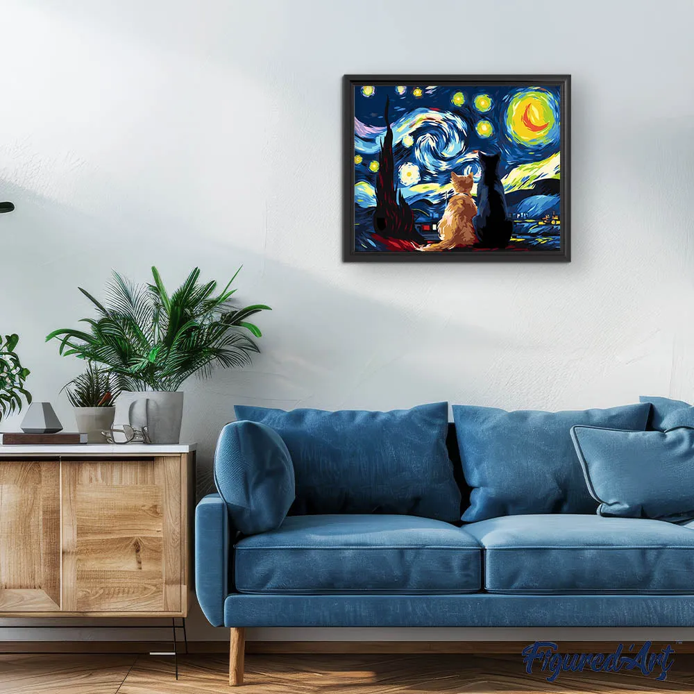 Figured'Art Sterrennacht Metgezellen schilderen op nummer 40x50cm