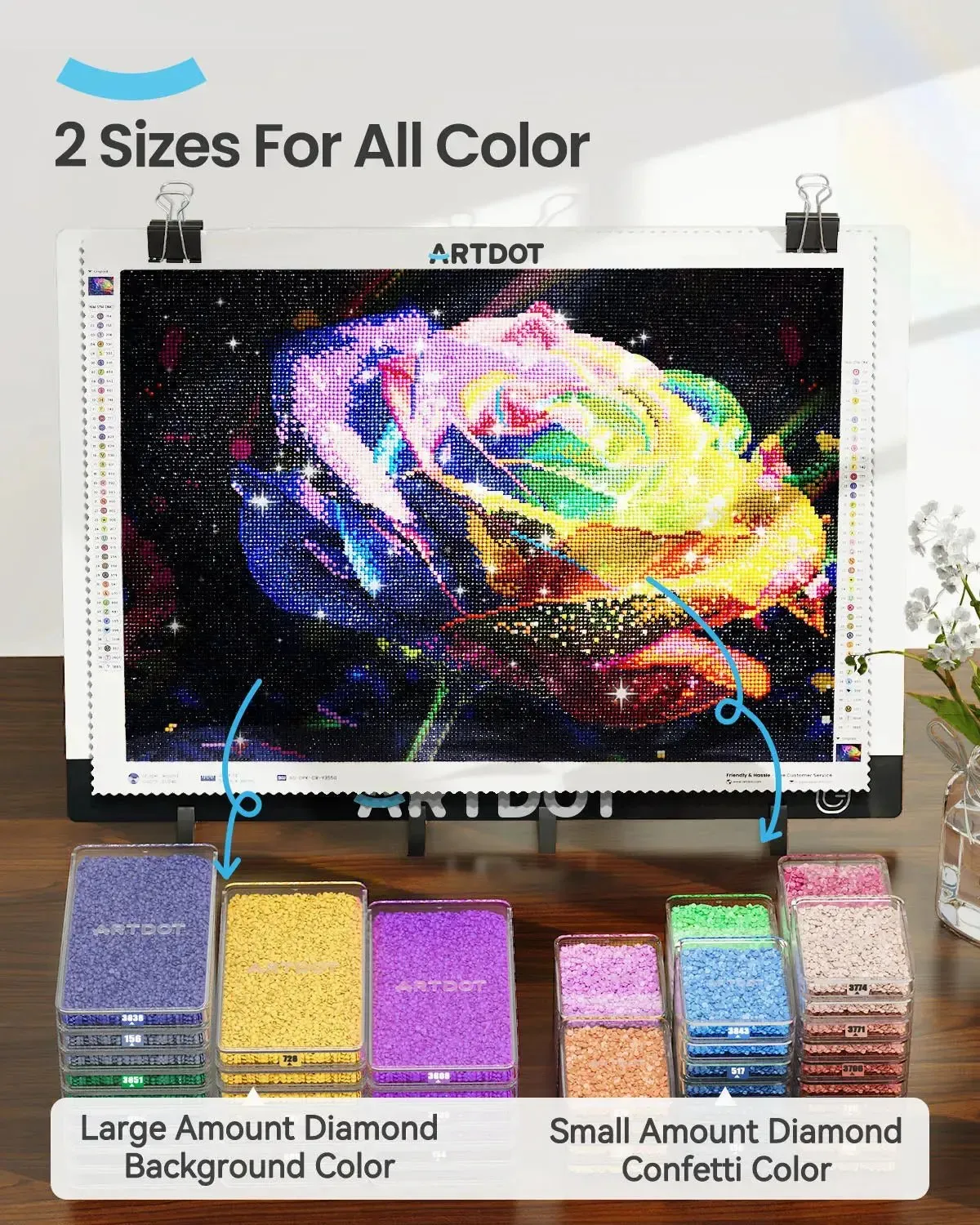 ARTDOT diamond painting opbergbakjes 60 stuks met deksel stapelbaar