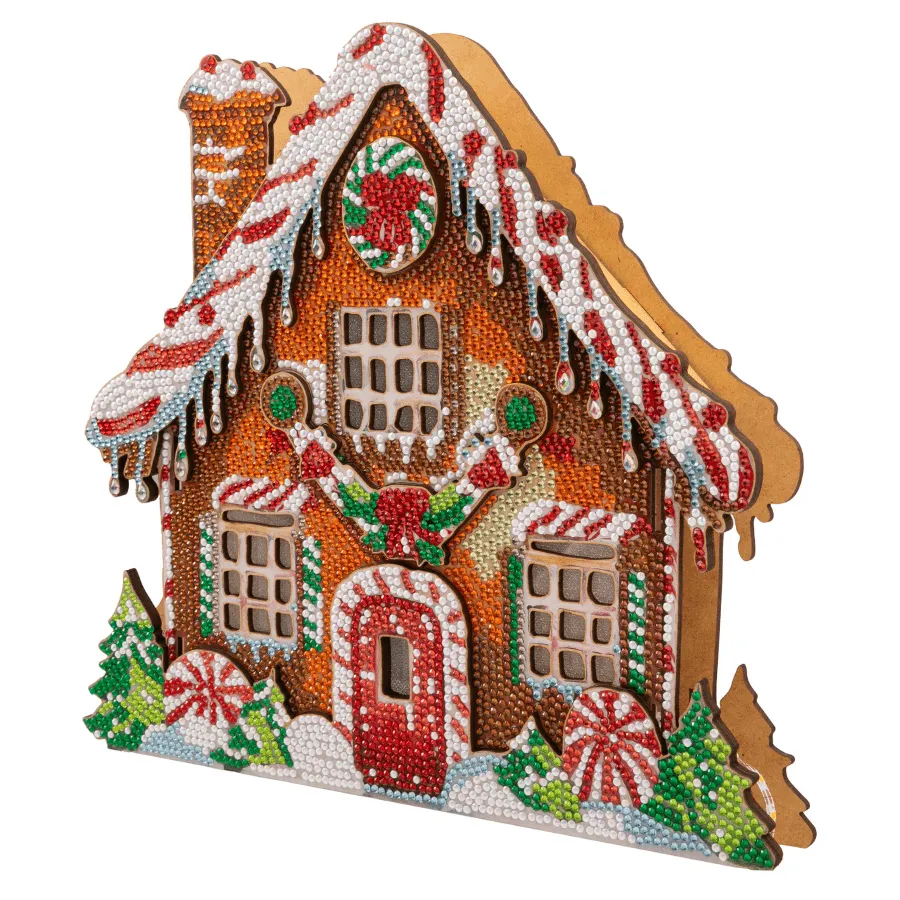 Craft Buddy Crystal Art Gingerbread House 3D diamond painting met LED