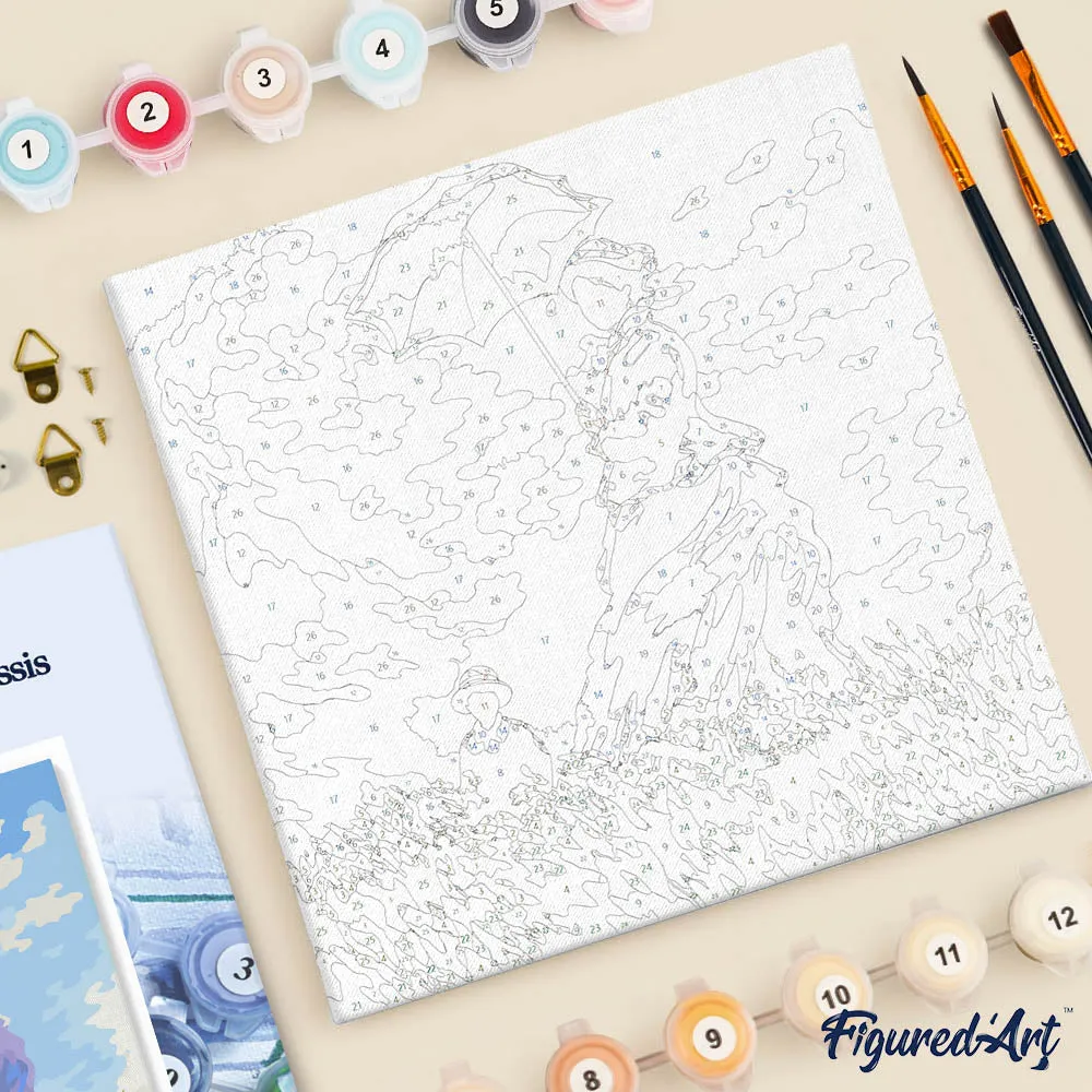 Figured'Art De Wandeling Monet mini schilderen op nummer 20x20cm