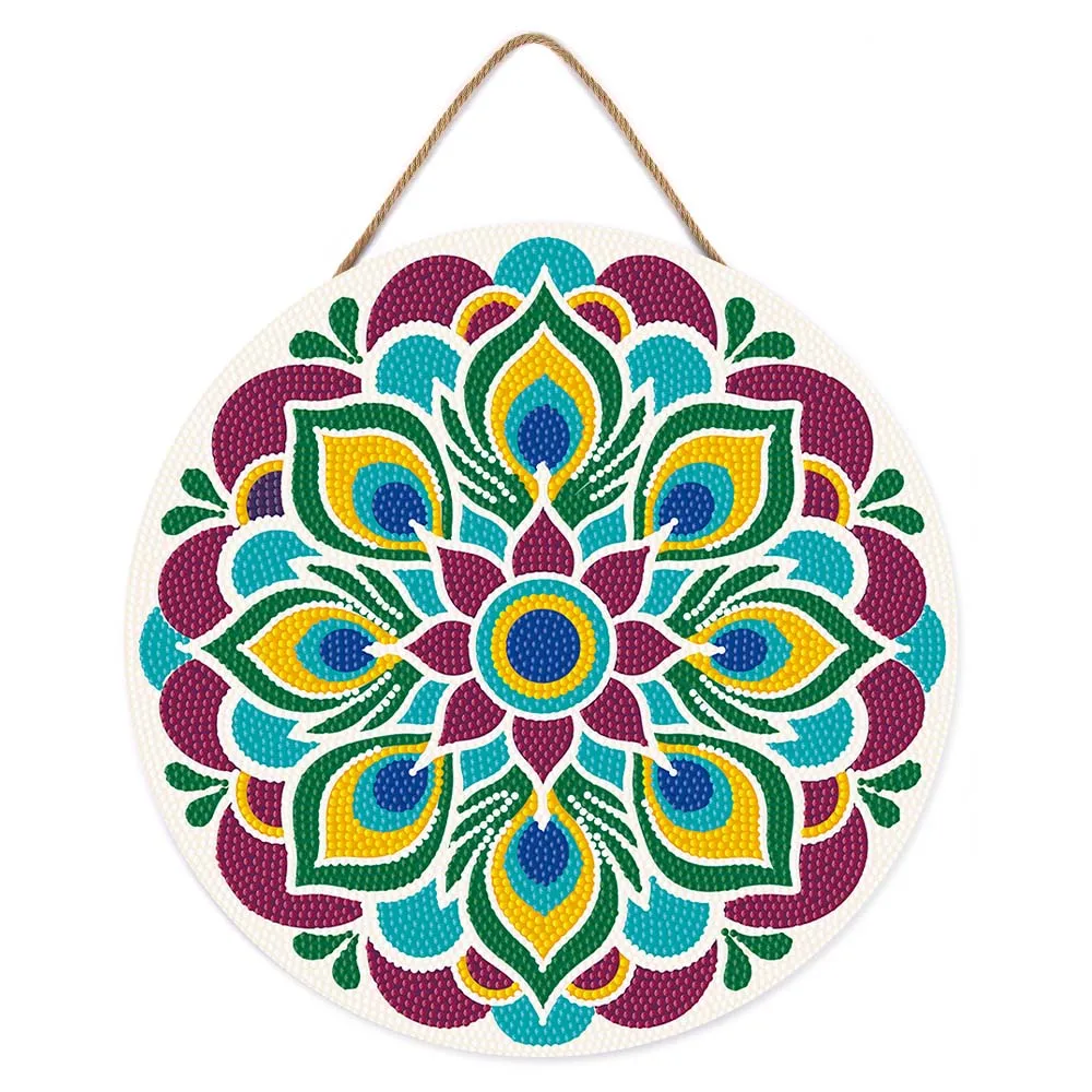 Figured'Art Pauwenmandala diamond painting hout 30 cm