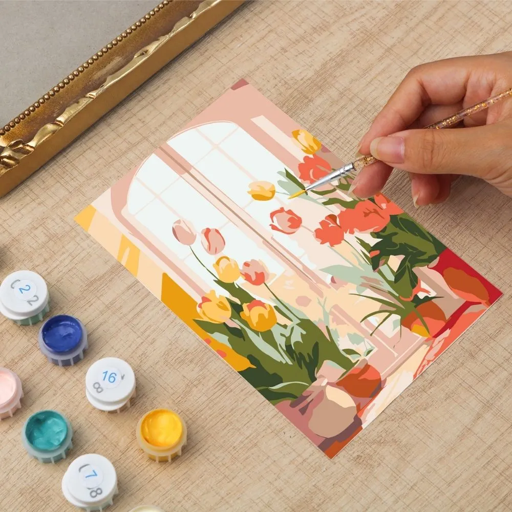 Figured'Art Mini Lentevenster schilderen op nummer 16,5x11 cm lijst