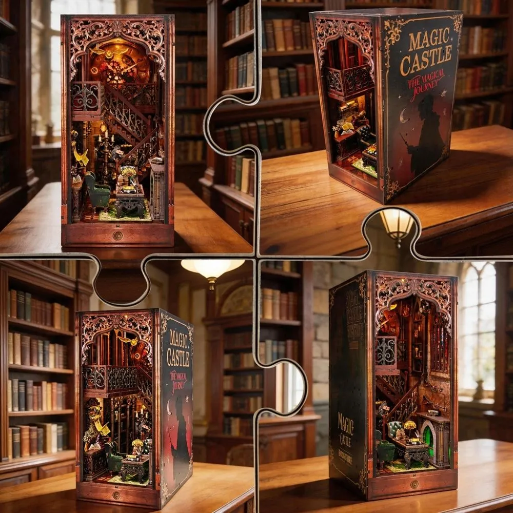 Figured'Art Hoggs Magische Bibliotheek book nook met led
