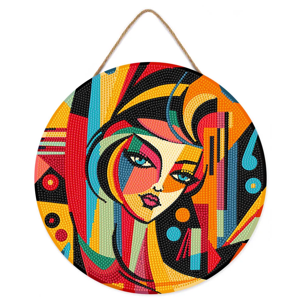 Figured'Art Picasso Stijl Abstracte Vrouw diamond painting hout 30 cm