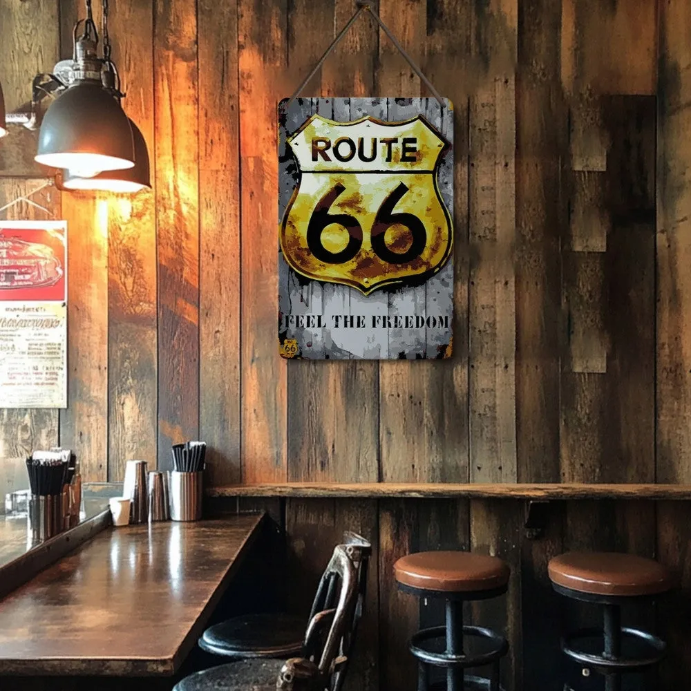 Figured'Art Route 66 metalen poster schilderen op nummer 30x20cm