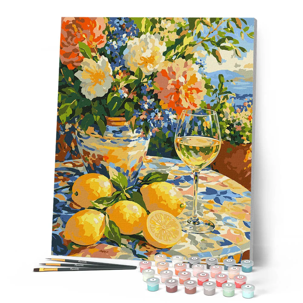 Figured'Art Gouden middag schilderen op nummer 40x50cm stilleven