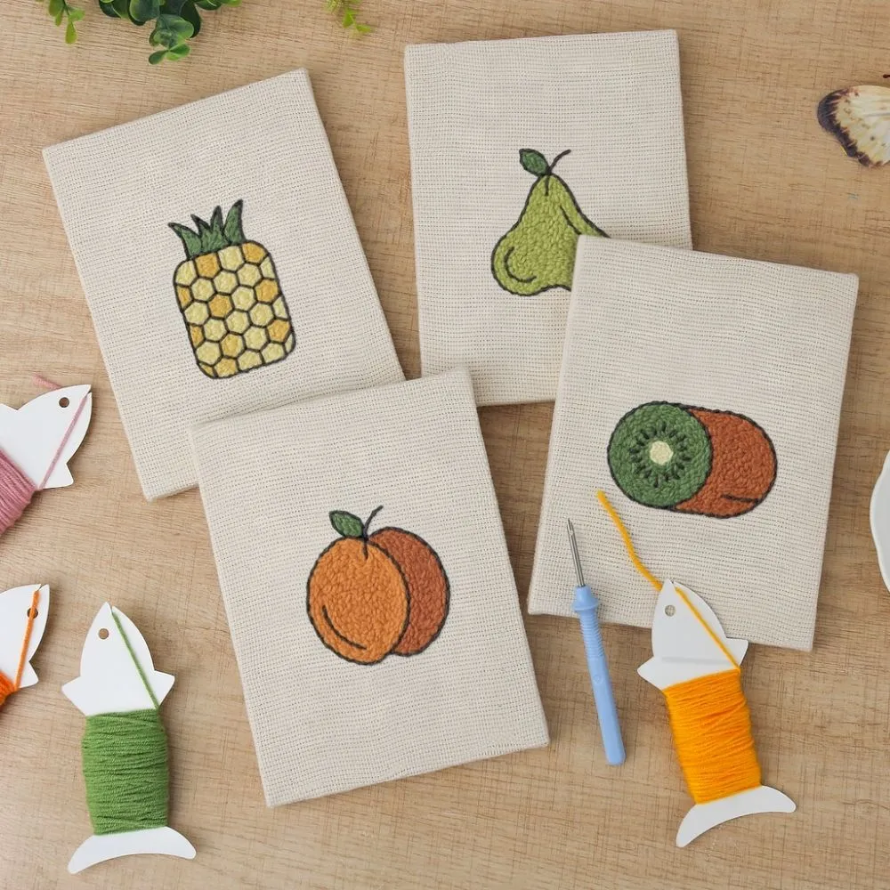 Figured'Art Fruitfeest 1 punch needle set 4 stuks 15x20 cm