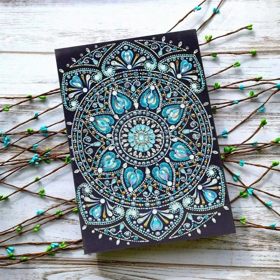 Figured'Art Blauwe Diamanten diamond painting boek A5 50 pagina's
