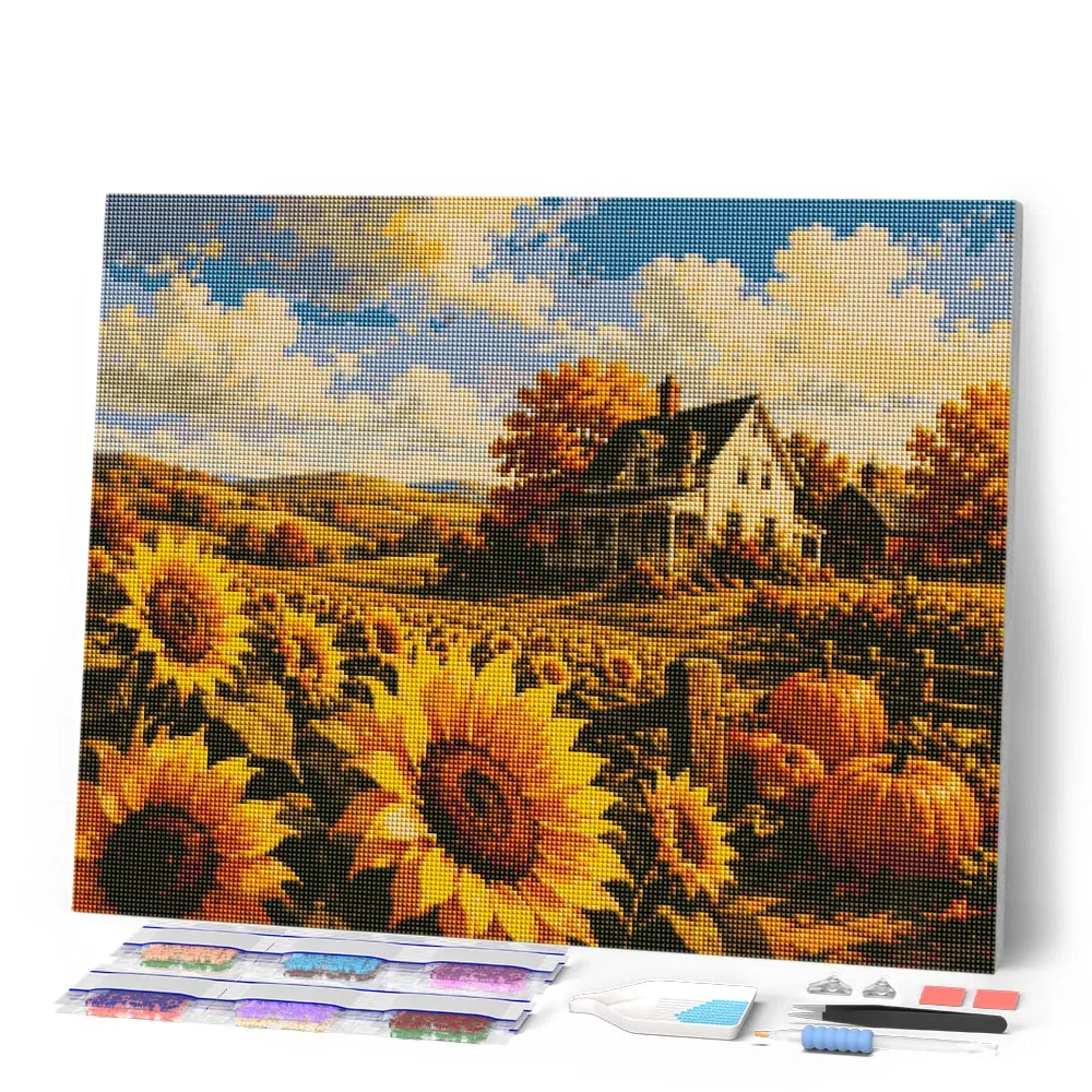 Figured'Art Zonnebloemenveld diamond painting 40x50 cm bloemen