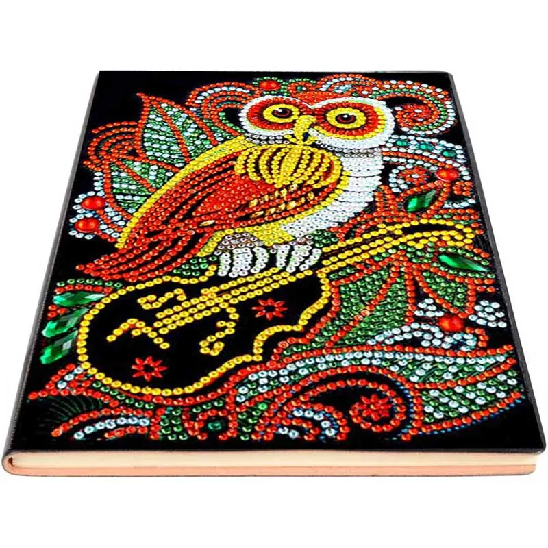 Figured'Art Uil met Viool diamond painting notitieboek A5