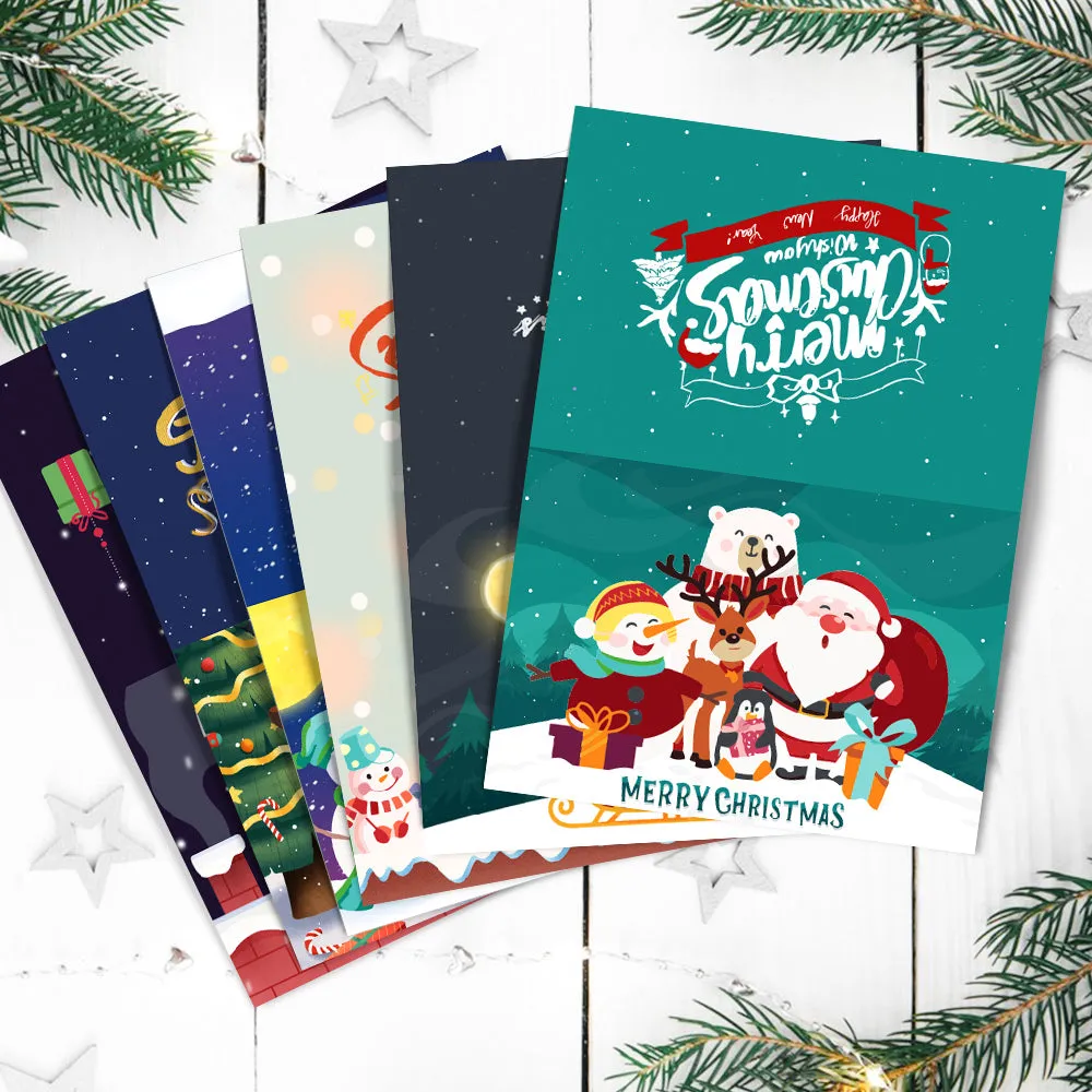 Figured'Art Serie 5 kerstkaarten schilderen op nummer set van 6