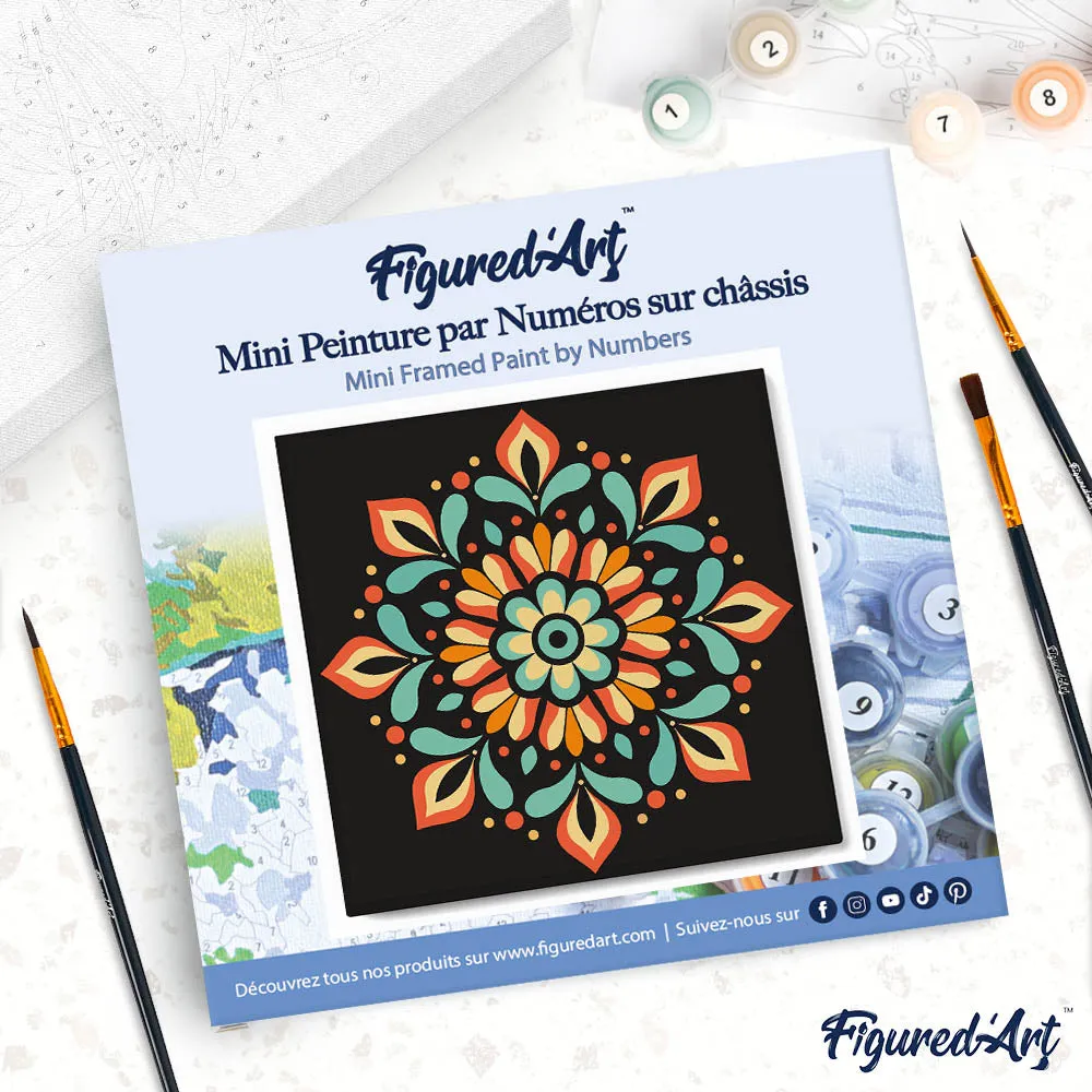 Figured'Art Herfstmandala schilderen op nummer mini 20x20 frame