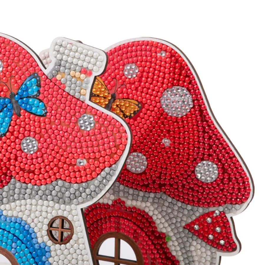 Craft Buddy Crystal Art Cute Toadstools Houten Decoratie 2 stuks
