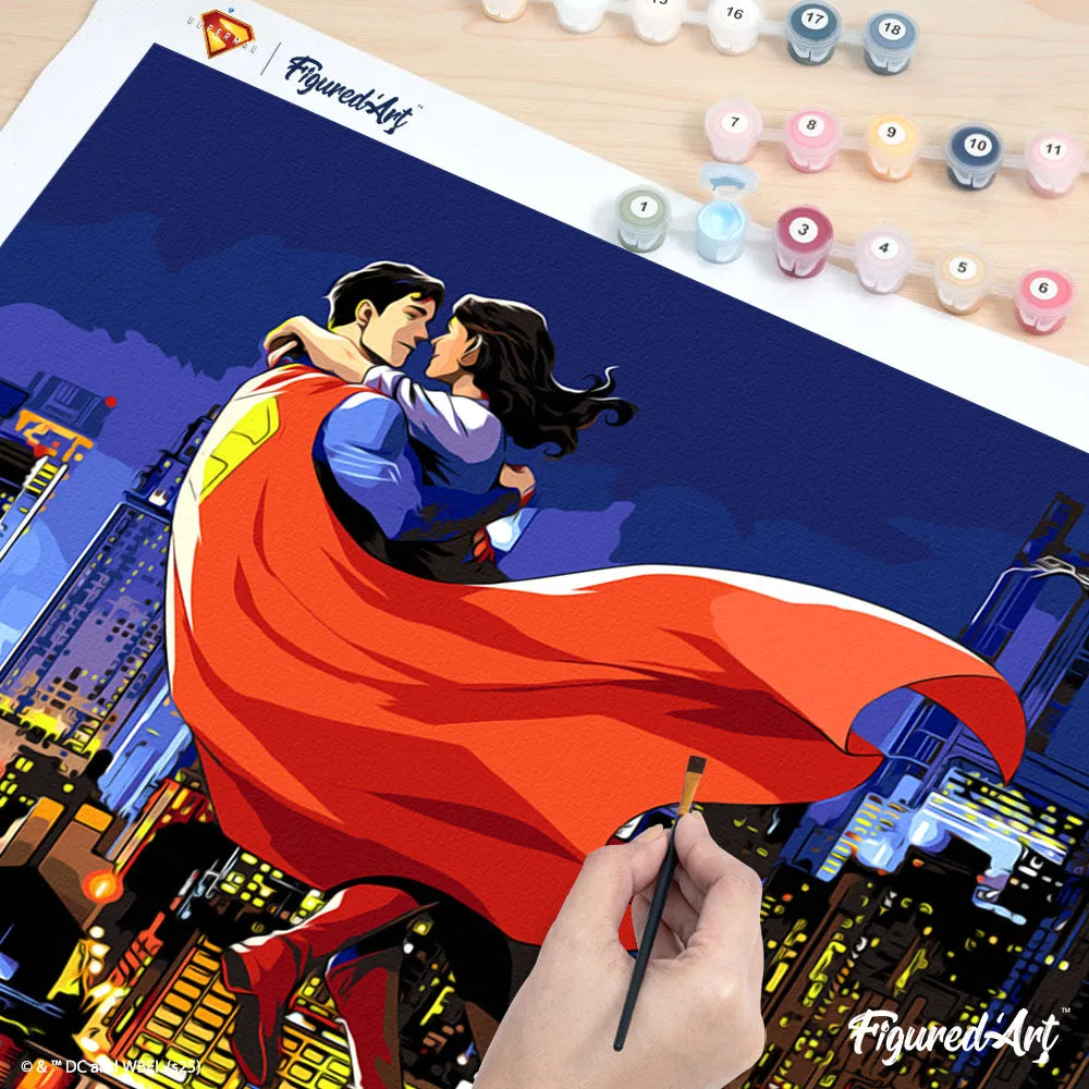 Figured'Art Superman en Lois in de lucht schilderen op nummer 40x50