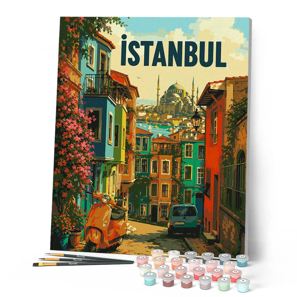 Figured'Art Reisposter Istanbul schilderen op nummer 40x50cm