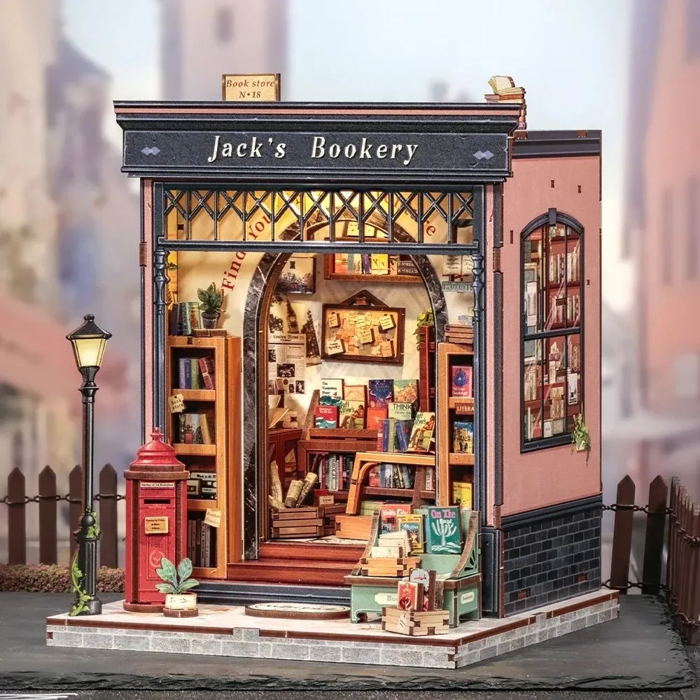 Figured'Art Jacks Boekwinkel miniatuurhuisje 20x15,8cm met led
