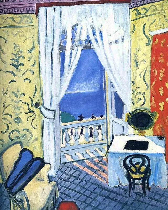 Figured'Art Interieur met vioolkoffer Matisse diamond painting 40x50