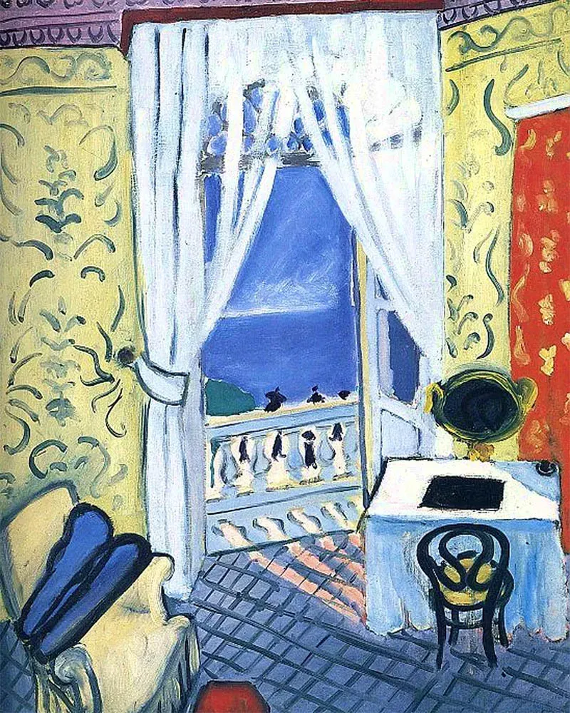 Figured'Art Interieur met vioolkoffer Matisse diamond painting 40x50