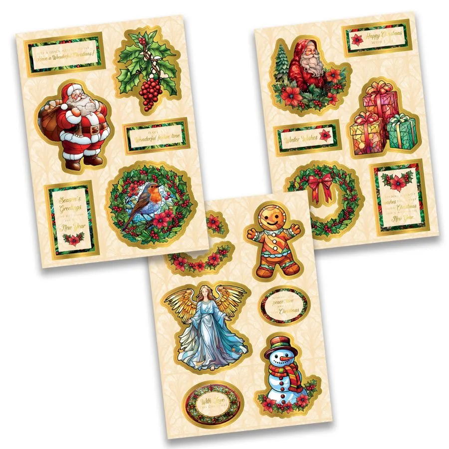 Craft Buddy Festive Stained Glass Kaartenmaakset 154-delig Kerst