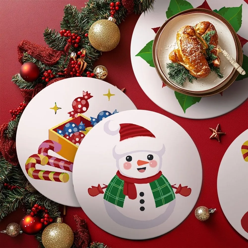 Figured'Art Sneeuwpop Kerstster schilderen op nummer 20 cm 4 stuks