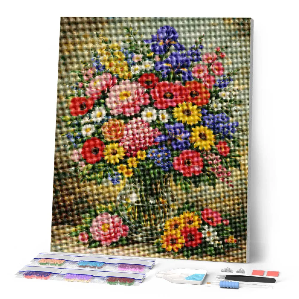 Figured'Art Veldboeket wilde bloemen diamond painting full drill