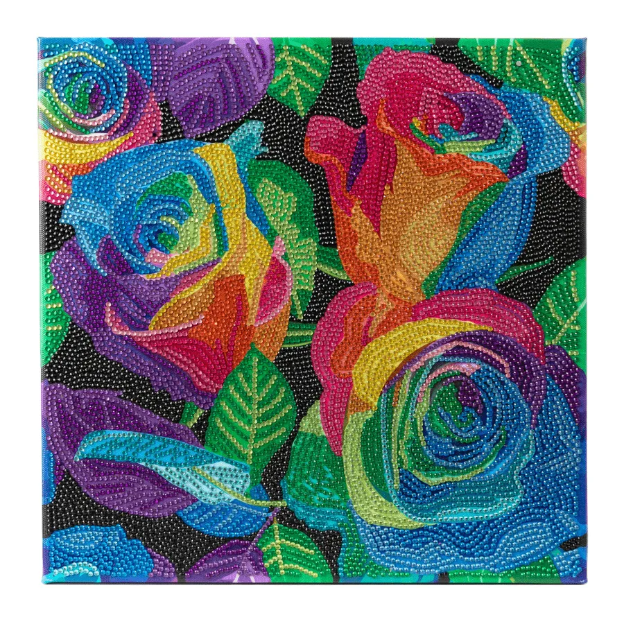 Craft Buddy Crystal Art Rainbow Roses canvas 30x30 cm