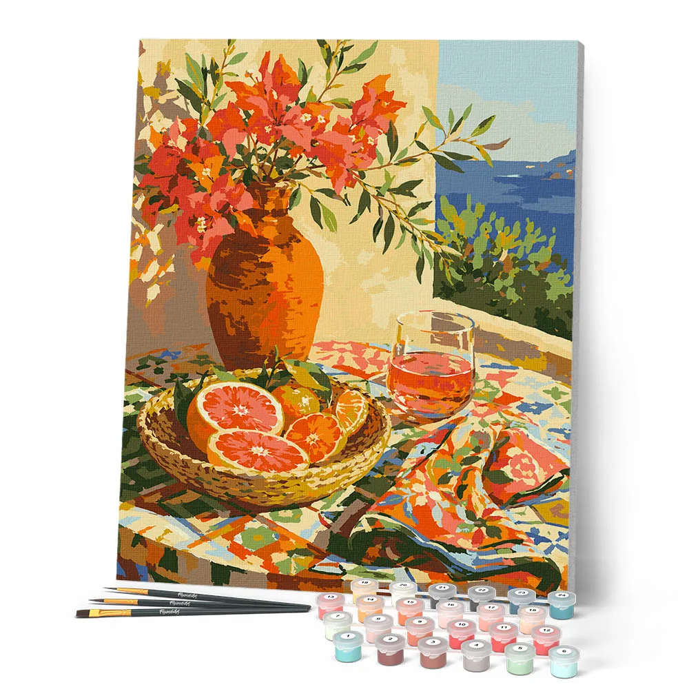 Figured'Art Citrusterras schilderen op nummer 40x50cm stilleven