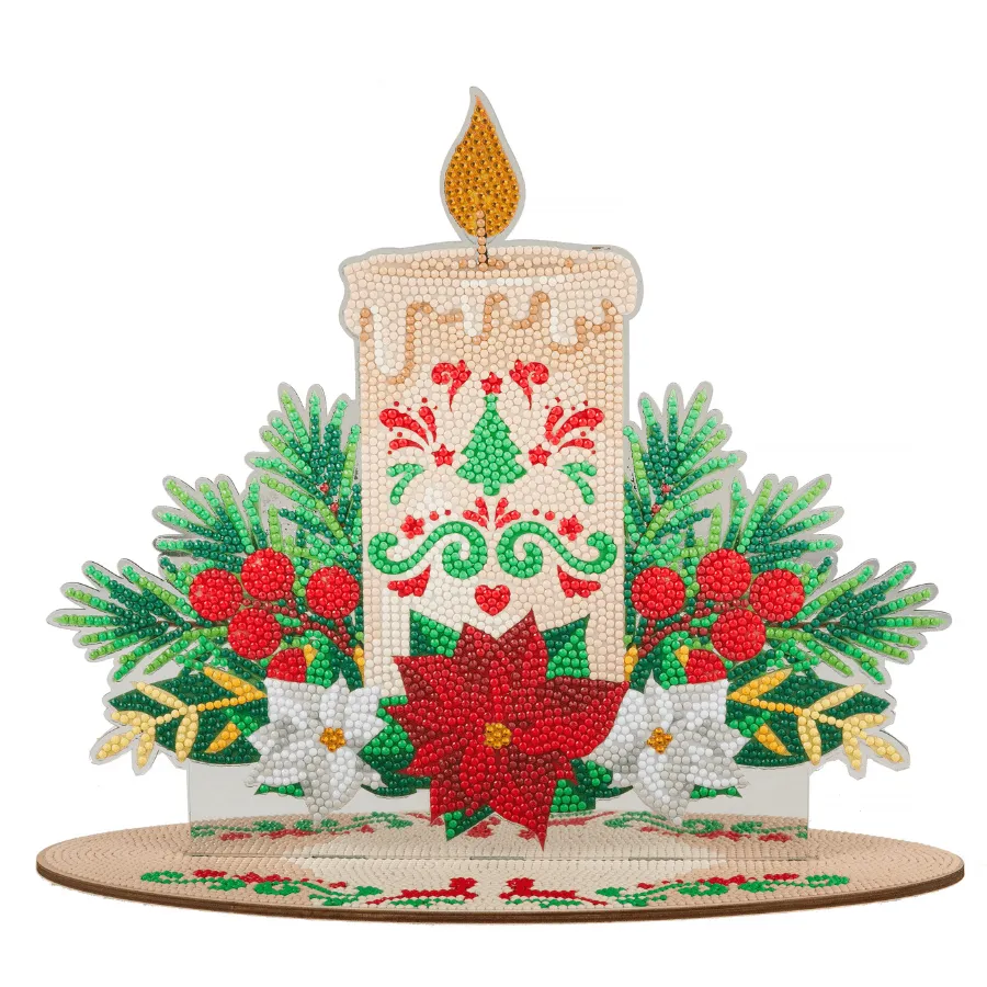 Craft Buddy Crystal Art Christmas Candle decoratiekit spiegel