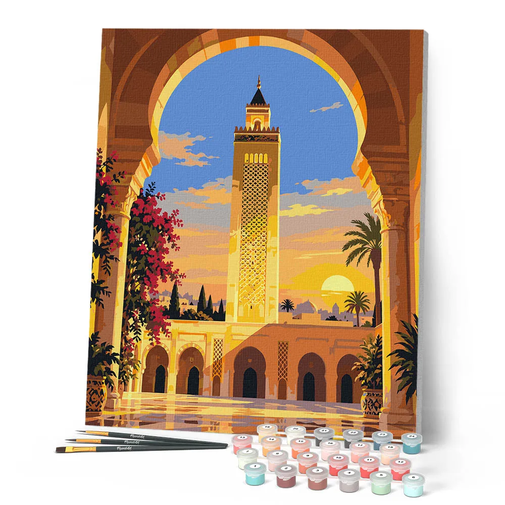 Figured'Art Malek ibn Anas Moskee schilderen op nummer 40x50