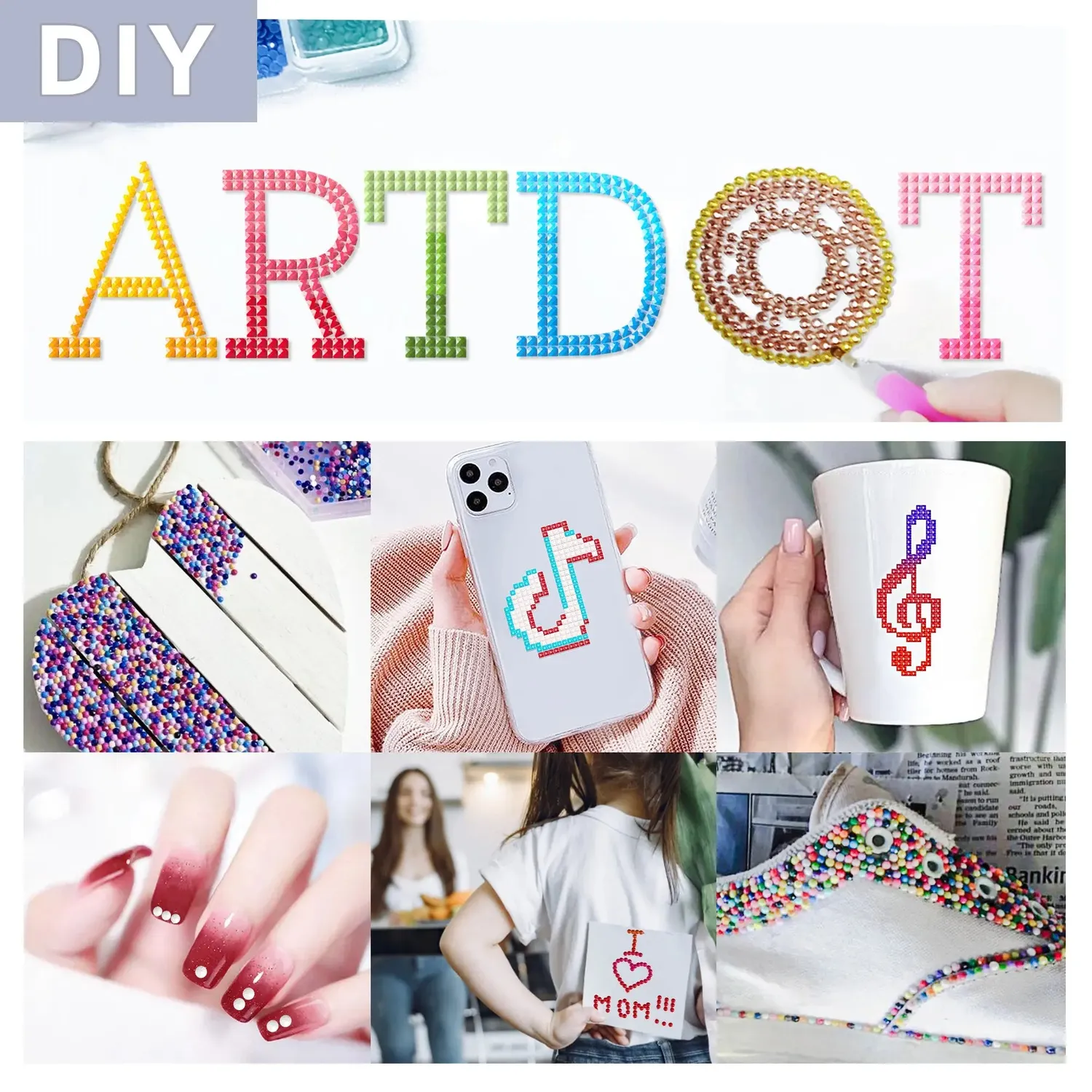 ARTDOT diamond painting steentjes rond 445 kleuren 1000 stuks per zakje