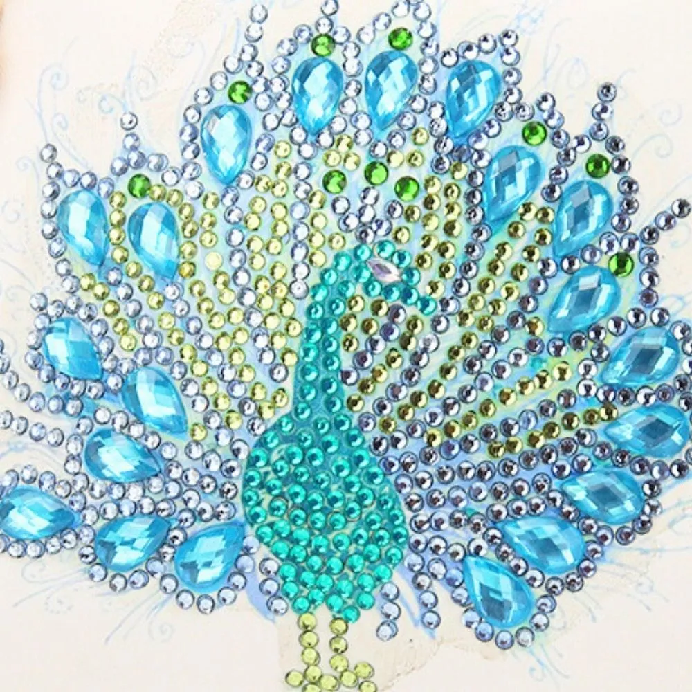 Figured'Art Kristallen Pauw diamond painting handtas 18x15cm