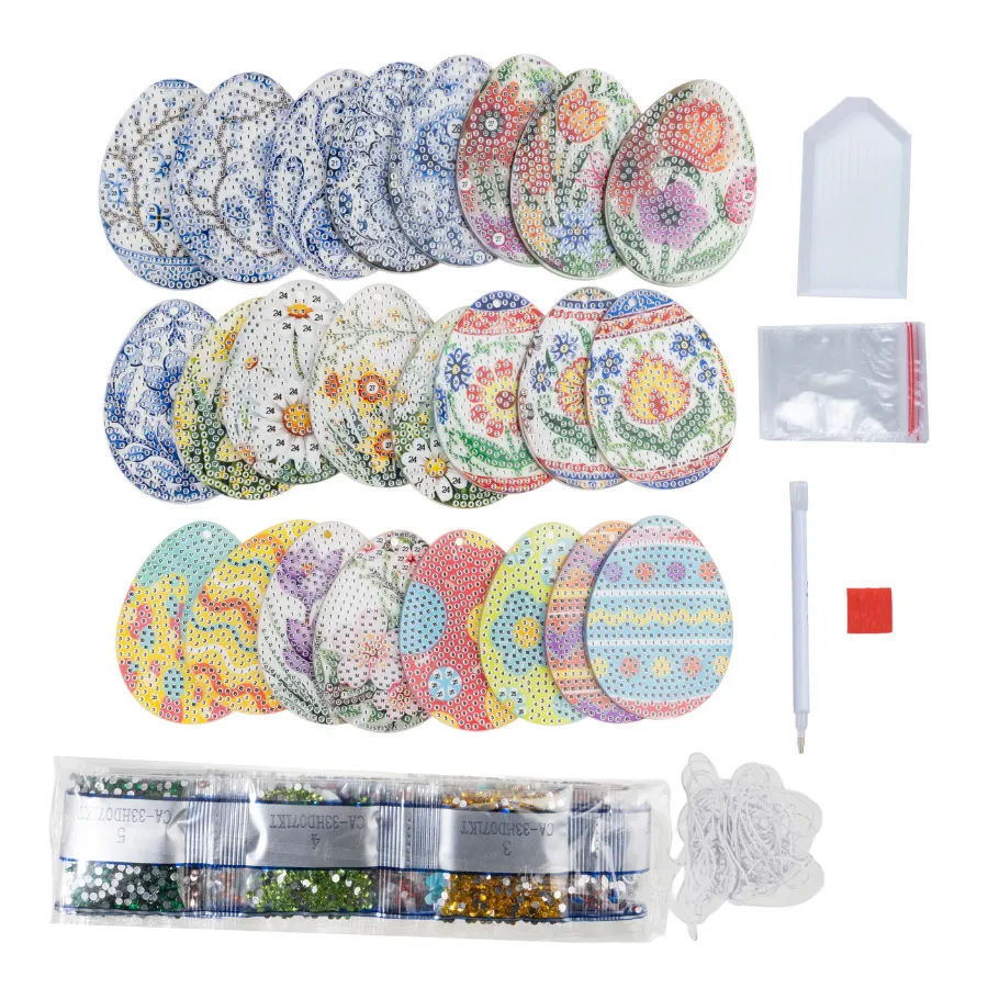 Craft Buddy Crystal Art Easter Eggs hangers diamond painting 24 stuks