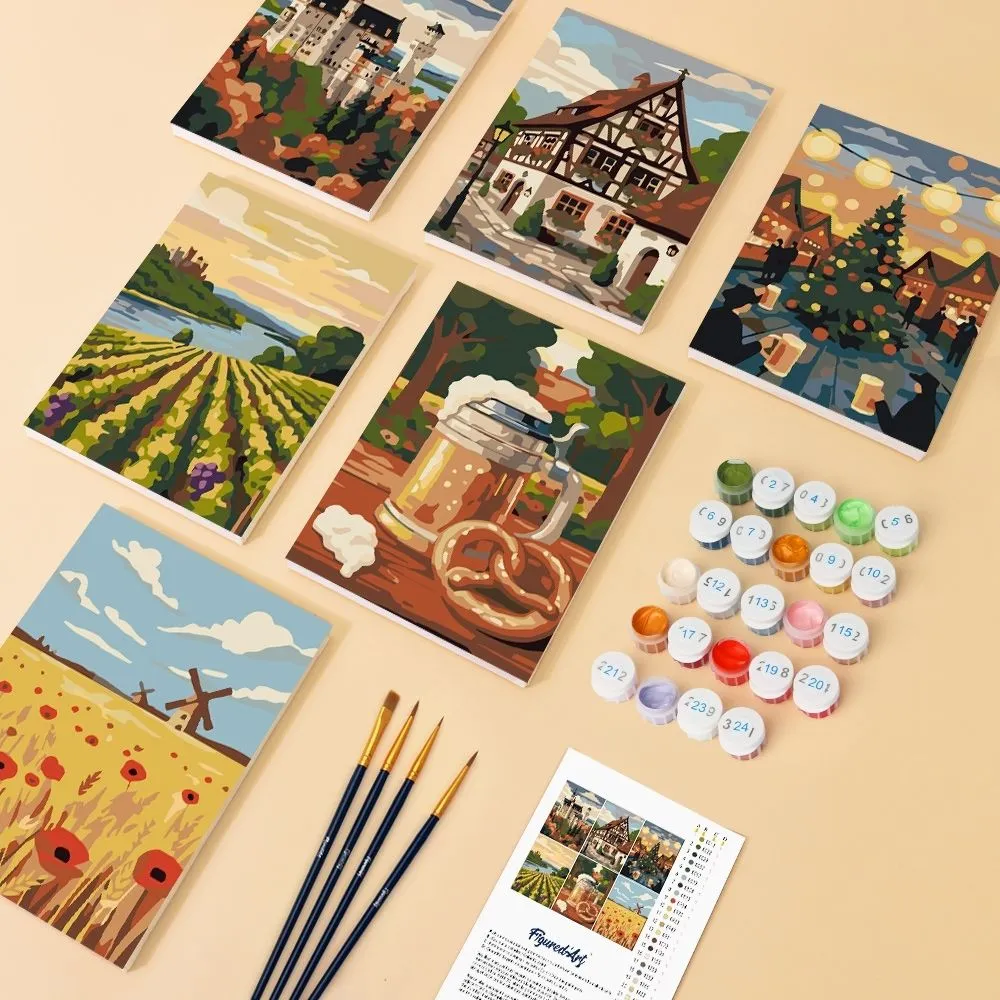 Figured'Art Mini Hallo Duitsland schilderen op nummer 15x20 cm 6 stuks