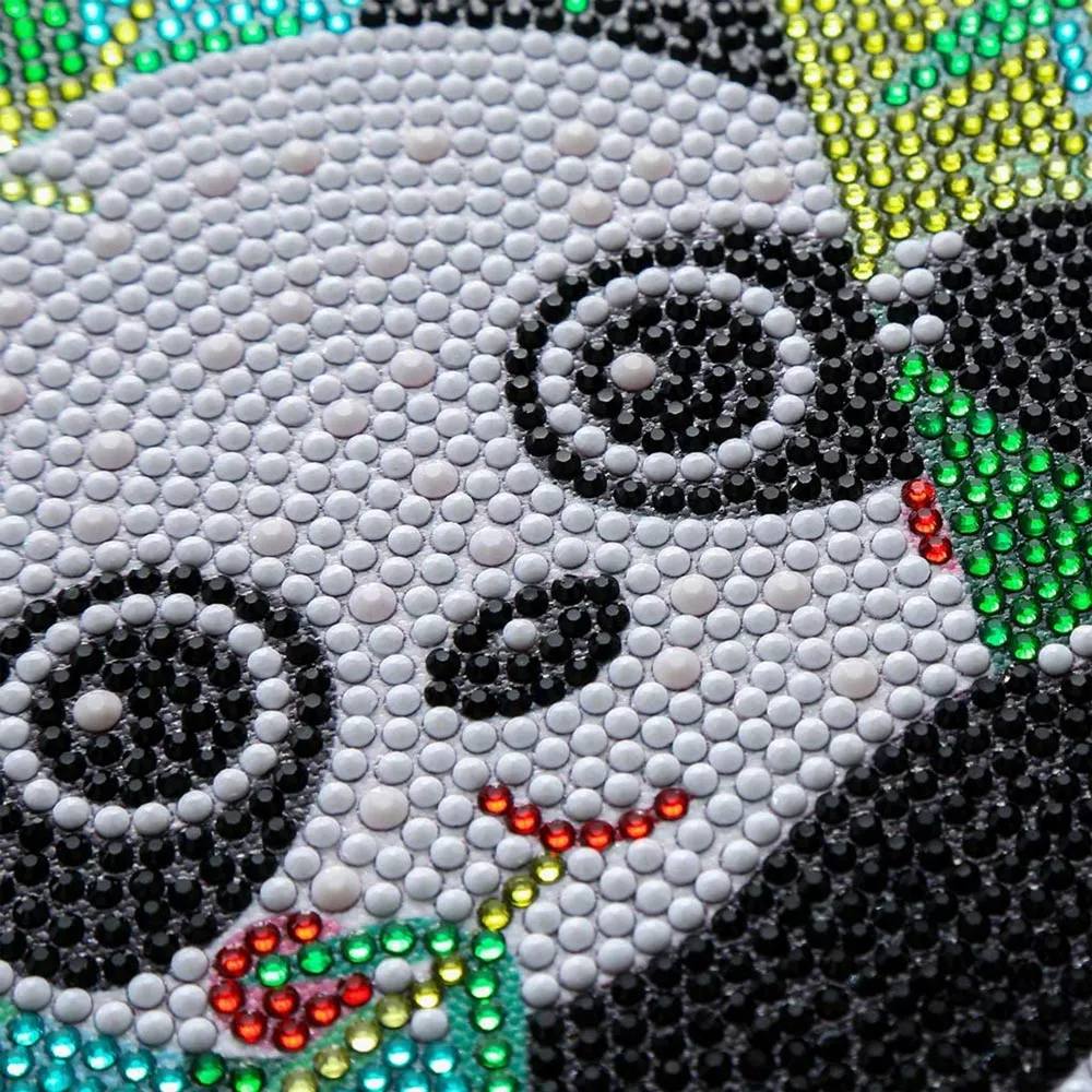 Figured'Art Panda diamond painting kinderen 15x15cm met lijst rond