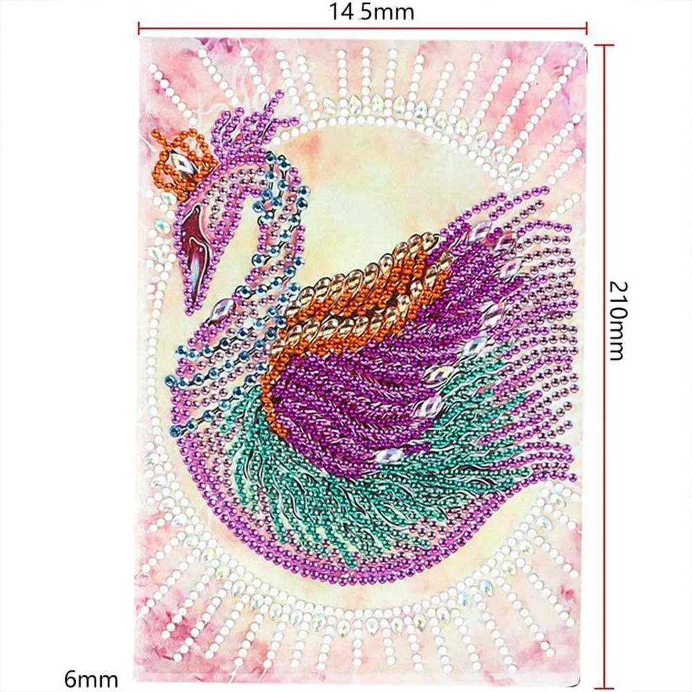 Figured'Art Zwaan diamond painting boek A5 50 pagina's rond