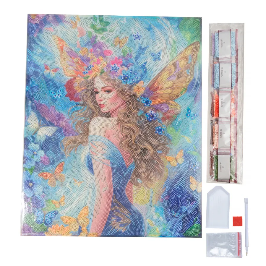Craft Buddy Crystal Art Kaleidoscopic Fairy diamond painting canvas 40x50cm