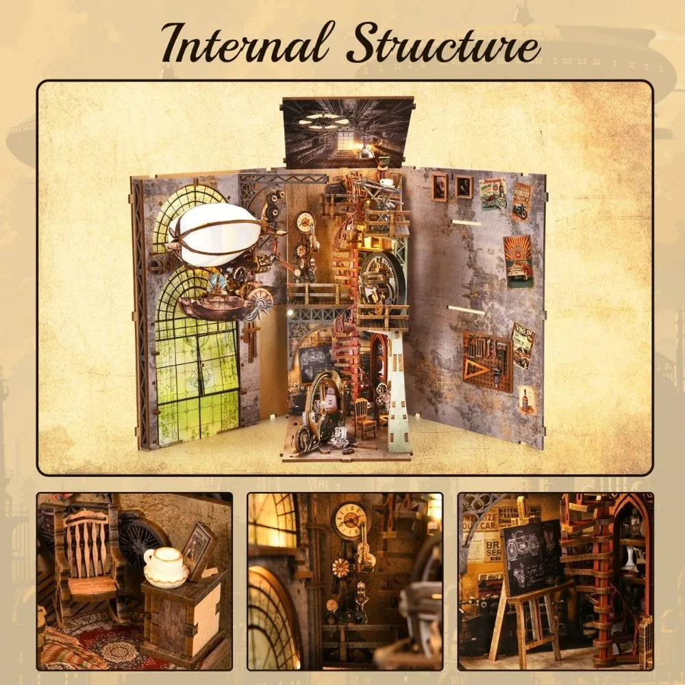 Figured'Art Oom Pete's Laboratorium Book Nook 18x11cm LED