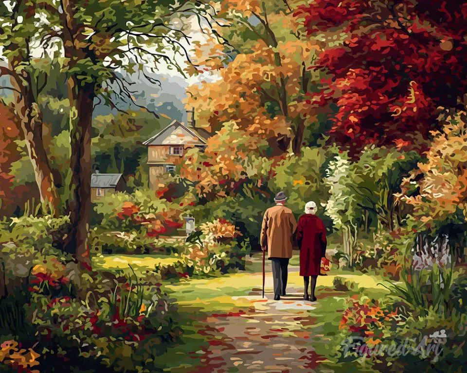 Figured'Art Eeuwige liefde in de herfst diamond painting 40x50 cm