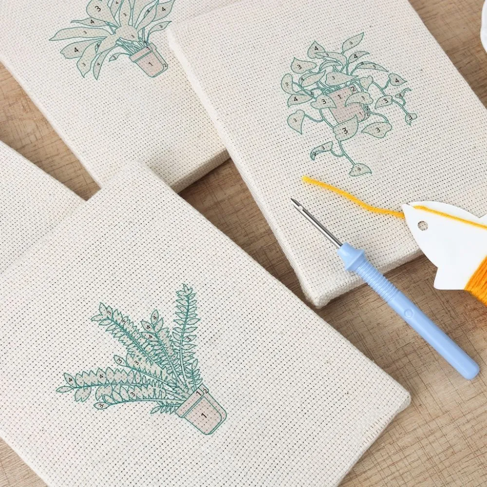 Figured'Art Botanische Schoonheid punch needle set 4 stuks frames