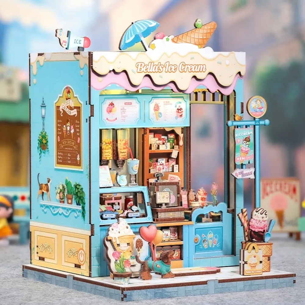 Figured'Art Miniatuurhuisje Bella's IJssalon 255 delen met led