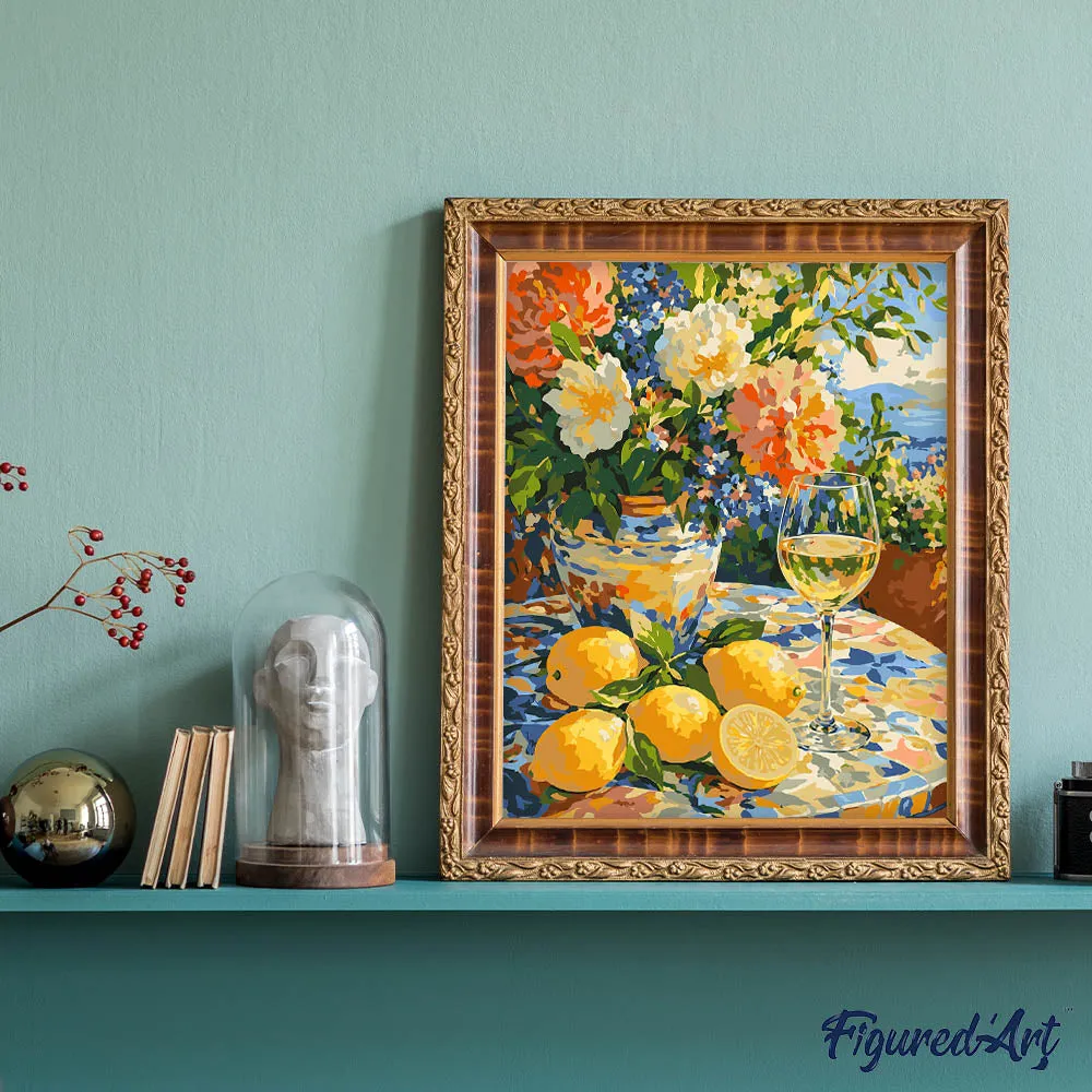 Figured'Art Gouden middag schilderen op nummer 40x50cm stilleven