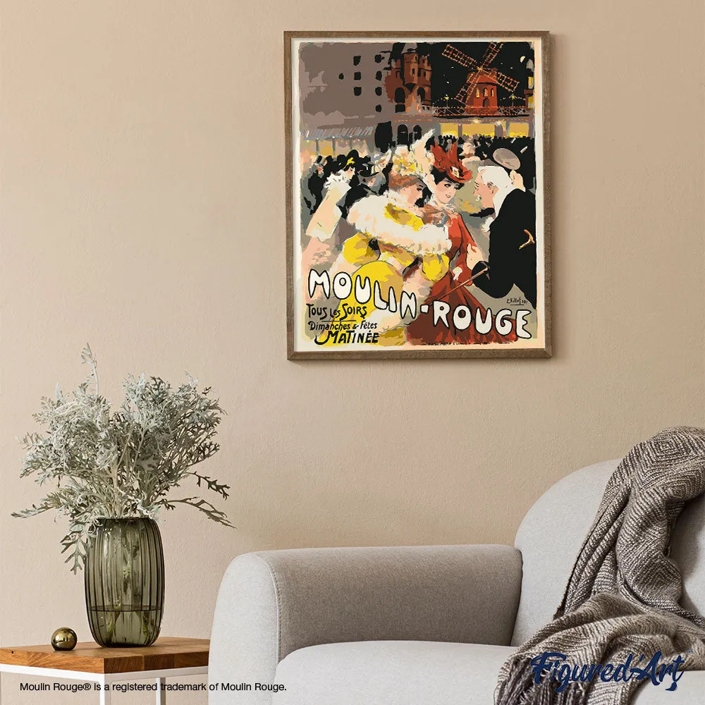 Figured'Art Moulin Rouge Dame Geel schilderen op nummer 40x50