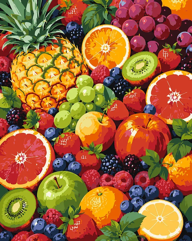 Figured'Art Verse Fruitmix schilderen op nummer 40x50 cm gemiddeld